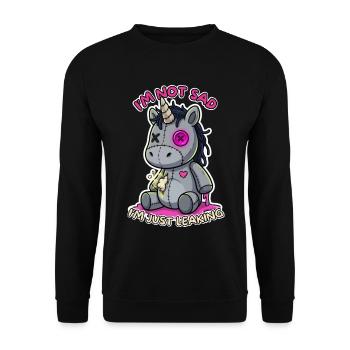 Einhorn Shirt Pastel Goth Creepy Cute Emo - Unisex Pullover - Schwarz - Vorne - Alina (178cm) & Michal (187cm)