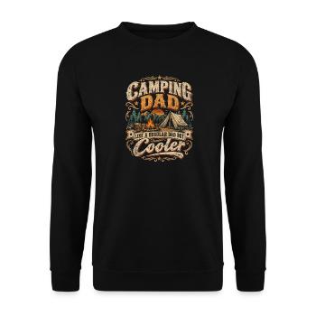 Camping Dad: Cooler als normaler Dad - Unisex Pullover - Schwarz - Vorne - Alina (178cm) & Michal (187cm)