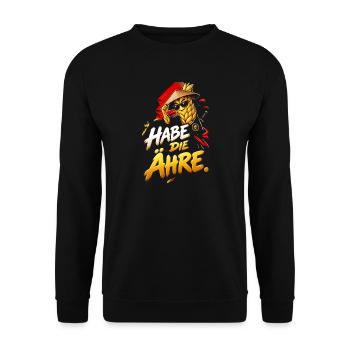 Habe Die Ehre: Goldener Maisheld - Unisex Pullover - Schwarz - Vorne - Alina (178cm) & Michal (187cm)