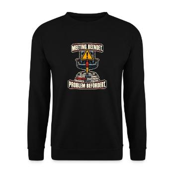 Problem befördert - Unisex Pullover - Schwarz - Vorne - Alina (178cm) & Michal (187cm)