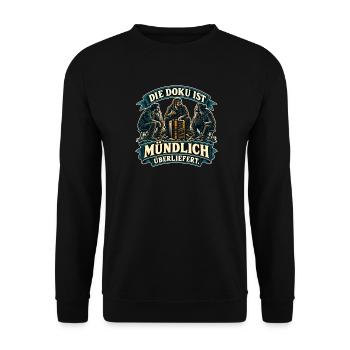 Mündliche IT-Doku - Unisex Pullover - Schwarz - Vorne - Alina (178cm) & Michal (187cm)