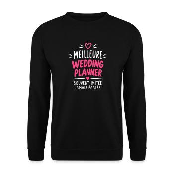 Bester Hochzeitsplaner - Unisex Pullover - Schwarz - Vorne - Alina (178cm) & Michal (187cm)
