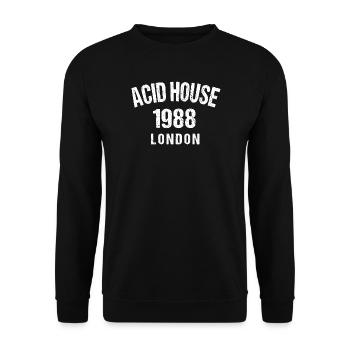 Acid House 1988 London - Unisex Pullover - Schwarz - Vorne - Alina (178cm) & Michal (187cm)