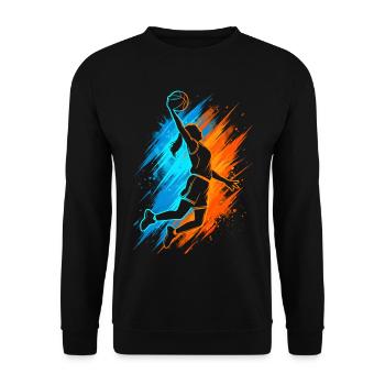 Basketball Damen Mädchen Basketballer Kinder - Unisex Pullover - Schwarz - Vorne - Alina (178cm) & Michal (187cm)