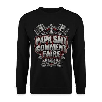 Mechaniker Papa - Unisex Pullover - Schwarz - Vorne - Alina (178cm) & Michal (187cm)