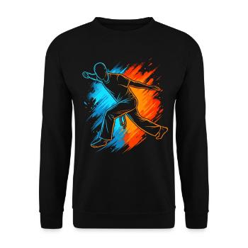 Capoerista Kampfsport Herren Kinder Capoeira - Unisex Pullover - Schwarz - Vorne - Alina (178cm) & Michal (187cm)