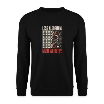 Stop KI Less Algorithm More Artistry - Unisex Pullover - Schwarz - Vorne - Alina (178cm) & Michal (187cm)