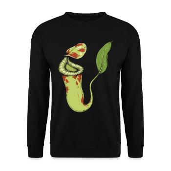 Grüner Fantasie-Spross - Unisex Pullover - Schwarz - Vorne - Alina (178cm) & Michal (187cm)