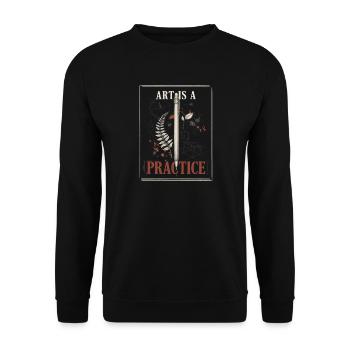 Stop KI Art Is A Practice Gegen Ki - Unisex Pullover - Schwarz - Vorne - Alina (178cm) & Michal (187cm)
