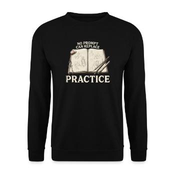 Stop KI No Prompt Can Replace Practice - Unisex Pullover - Schwarz - Vorne - Alina (178cm) & Michal (187cm)