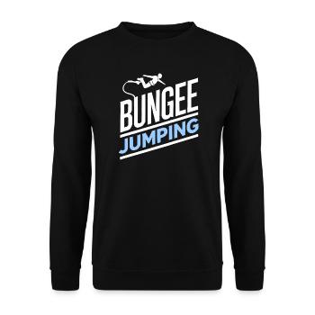  Bungee Jumper Geschenkidee, Bungy Jumps, Bungee - Unisex Pullover - Schwarz - Vorne - Alina (178cm) & Michal (187cm)