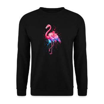 Niedlicher Flamingo Süße Flamingos - Unisex Pullover - Schwarz - Vorne - Alina (178cm) & Michal (187cm)