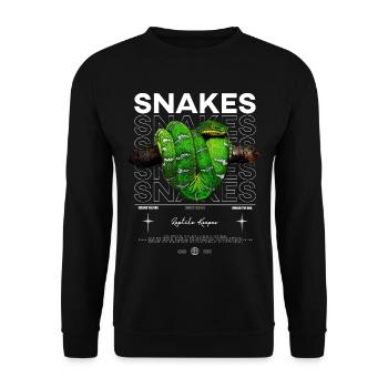 Smaragdbaum-Boa-Schlangenhüter Reptilienhüter - Unisex Pullover - Schwarz - Vorne - Alina (178cm) & Michal (187cm)