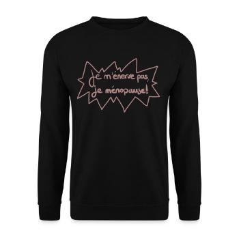 Ich werde nicht wütend, ich bin in den Wechseljahren! - Unisex Pullover - Schwarz - Vorne - Alina (178cm) & Michal (187cm)