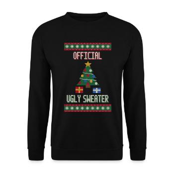Official Ugly Sweater - Weihnachtspullover - Unisex Pullover - Schwarz - Vorne - Alina (178cm) & Michal (187cm)