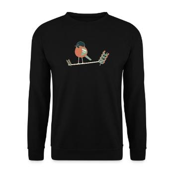Stolfink und Hagebutten - Unisex Pullover - Schwarz - Vorne - Alina (178cm) & Michal (187cm)
