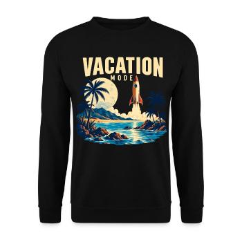 Urlaubsmodus-38cm - Unisex Pullover - Schwarz - Vorne - Alina (178cm) & Michal (187cm)