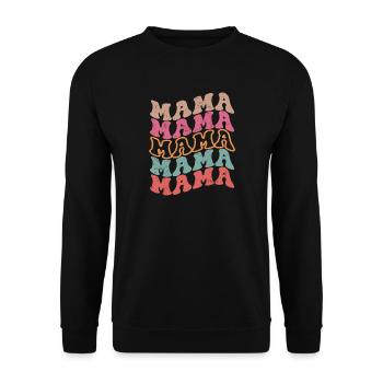 Wellige Regenbogen-Mama - Unisex Pullover - Schwarz - Vorne - Alina (178cm) & Michal (187cm)