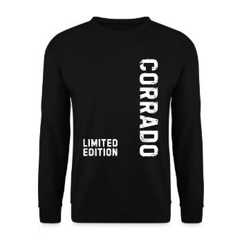 Corrado Limited Edition Geburtstagsgeschenk - Unisex Pullover - Schwarz - Vorne - Alina (178cm) & Michal (187cm)