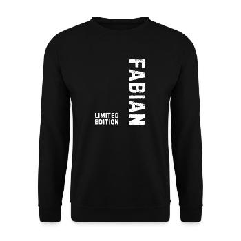 First Name Limited Edition Geburtstagsgeschenk für Fabia - Unisex Pullover - Schwarz - Vorne - Alina (178cm) & Michal (187cm)