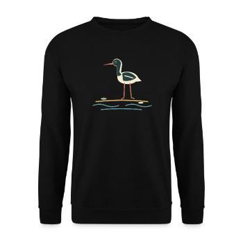 Austernfischer am Ufer - Unisex Pullover - Schwarz - Vorne - Alina (178cm) & Michal (187cm)