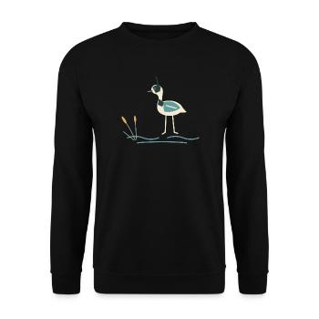Kiebitz im Sumpf - Unisex Pullover - Schwarz - Vorne - Alina (178cm) & Michal (187cm)