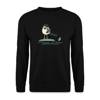 Bachstelze am Bach - Unisex Pullover - Schwarz - Vorne - Alina (178cm) & Michal (187cm)