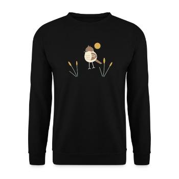 Lerche im Sommergras - Unisex Pullover - Schwarz - Vorne - Alina (178cm) & Michal (187cm)