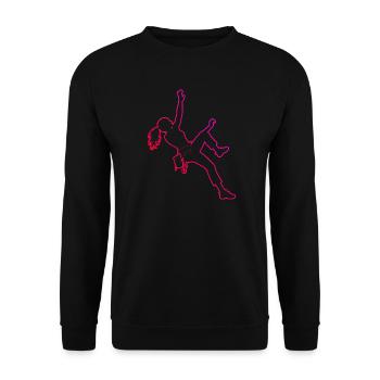 Die Bergsportlerinnen und Climbing passen zusammen - Unisex Pullover - Schwarz - Vorne - Alina (178cm) & Michal (187cm)