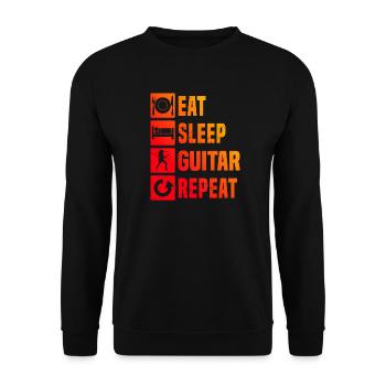 Konzertgitarre Geschenkidee für die Gitarren-Fanin - Unisex Pullover - Schwarz - Vorne - Alina (178cm) & Michal (187cm)