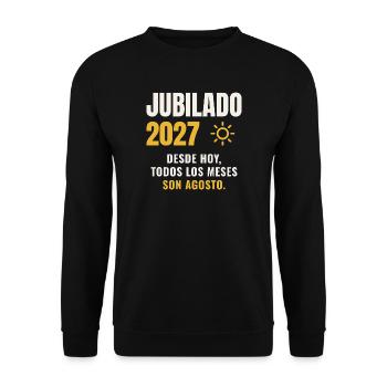 Ruhestand 2027 - Unisex Pullover - Schwarz - Vorne - Alina (178cm) & Michal (187cm)