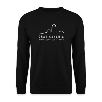 Koordinaten von Gran Canaria - Unisex Pullover - Schwarz - Vorne - Alina (178cm) & Michal (187cm)
