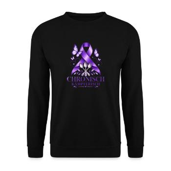CHRONISCH KÄMPFERISCH – Unsichtbare Krankheit - Unisex Pullover - Schwarz - Vorne - Alina (178cm) & Michal (187cm)