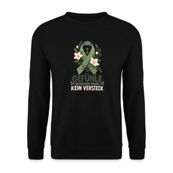 Mentale Gesundheit Bewusstsein Depressionen  - Unisex Pullover - Schwarz - Vorne - Alina (178cm) & Michal (187cm)