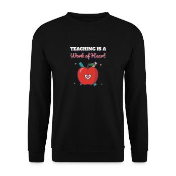 Lehren ist ein Herzenswerk - Unisex Pullover - Schwarz - Vorne - Alina (178cm) & Michal (187cm)