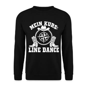 Mein Kurs Line Dance - Unisex Pullover - Schwarz - Vorne - Alina (178cm) & Michal (187cm)