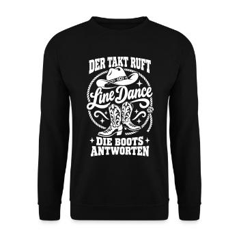 Der Takt ruft Line Dance - Unisex Pullover - Schwarz - Vorne - Alina (178cm) & Michal (187cm)