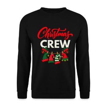 Weihnachts-Crew - Unisex Pullover - Schwarz - Vorne - Alina (178cm) & Michal (187cm)