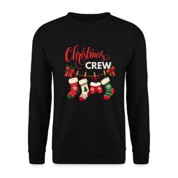 Weihnachts-Crew - Unisex Pullover - Schwarz - Vorne - Alina (178cm) & Michal (187cm)