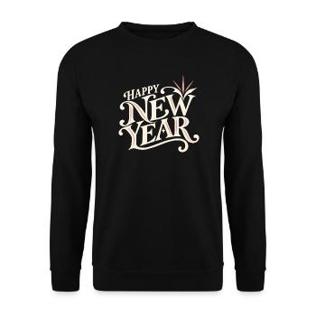 Happy New Year Silvester Outfit Damen elegant - Unisex Pullover - Schwarz - Vorne - Alina (178cm) & Michal (187cm)
