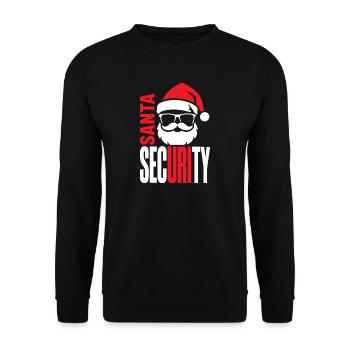 Weihnachtsmann-Sicherheitslogo - Unisex Pullover - Schwarz - Vorne - Alina (178cm) & Michal (187cm)
