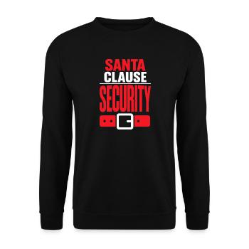 Santa Clause Sicherheitsabschlag - Unisex Pullover - Schwarz - Vorne - Alina (178cm) & Michal (187cm)