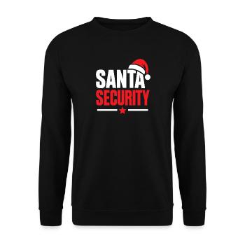 Weihnachtsmann-Sicherheitsemblem-Tee - Unisex Pullover - Schwarz - Vorne - Alina (178cm) & Michal (187cm)