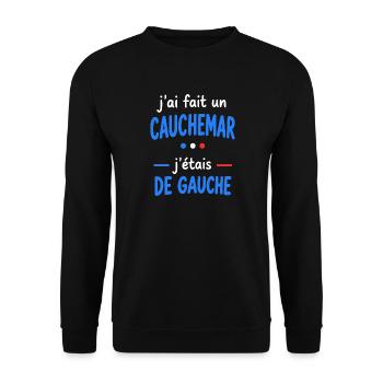 Albtraumlinks Grafischer Humor - Unisex Pullover - Schwarz - Vorne - Alina (178cm) & Michal (187cm)