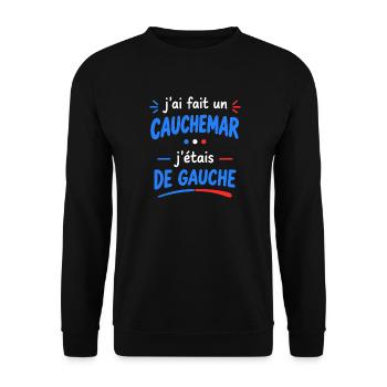Albtraumlinke Humor-Politik - Unisex Pullover - Schwarz - Vorne - Alina (178cm) & Michal (187cm)