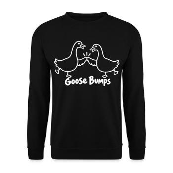 Gänse High Five Niedliche Gänsehaut - Unisex Pullover - Schwarz - Vorne - Alina (178cm) & Michal (187cm)
