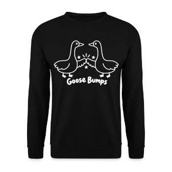 Line Art, Star, Gänse, lustige Gänsehaut, Gänsehaut, - Unisex Pullover - Schwarz - Vorne - Alina (178cm) & Michal (187cm)
