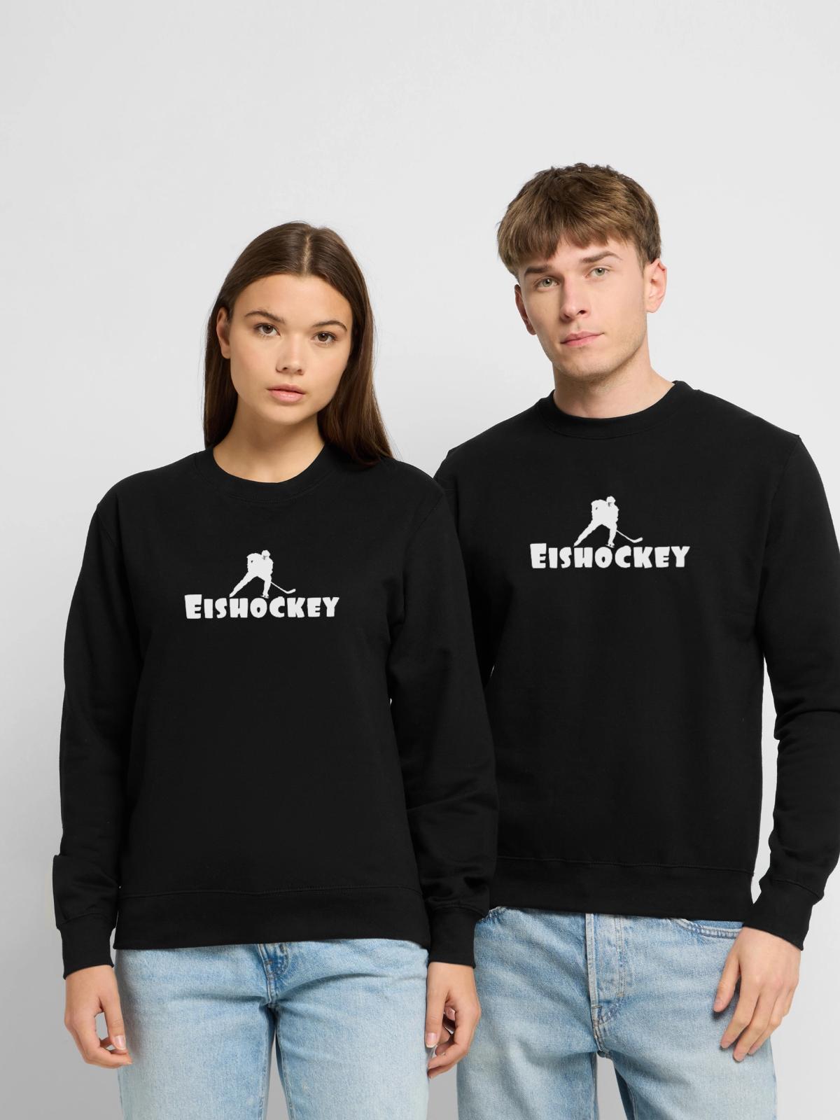 Eishockey - Unisex Pullover - Schwarz - Vorne - Alina (178cm) & Michal (187cm)