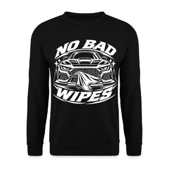 No Bad Wipes Auto Grafik - Unisex Pullover - Schwarz - Vorne - Alina (178cm) & Michal (187cm)