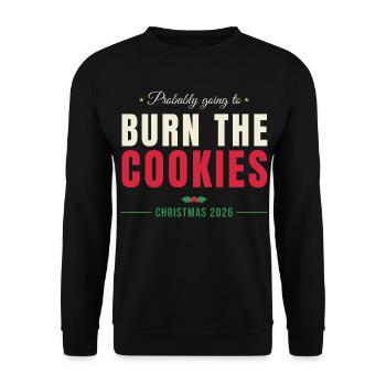 Burn The Cookies - Weihnachten Familie - Unisex Pullover - Schwarz - Vorne - Alina (178cm) & Michal (187cm)